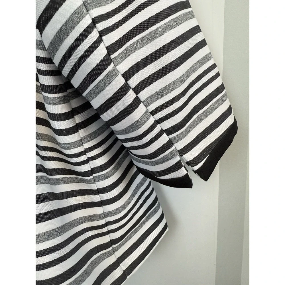 Danillo‎ Women's Plus Sz 20W Blazer Jacket Black White Lined Button Up Striped